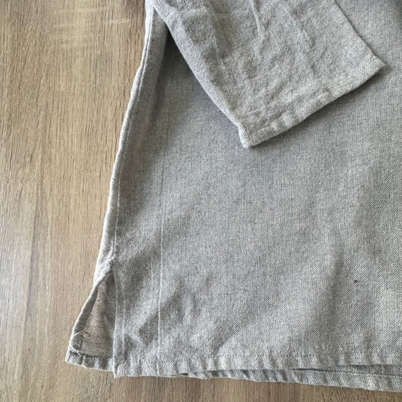 Skavij Mens Grey Mandarin Collar Button Up Long Sleeve Tunic Shirt Size L - Picture 6 of 7